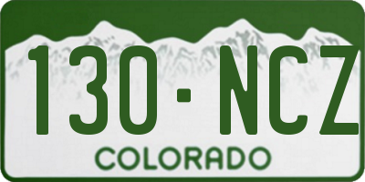 CO license plate 130NCZ