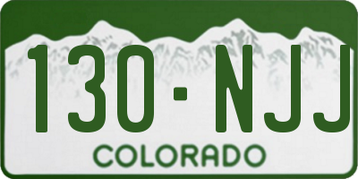 CO license plate 130NJJ