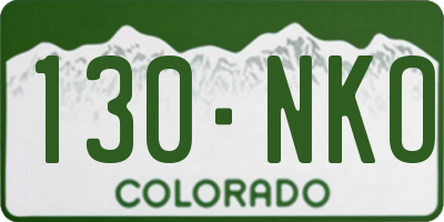 CO license plate 130NKO