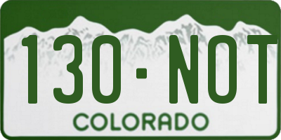 CO license plate 130NOT