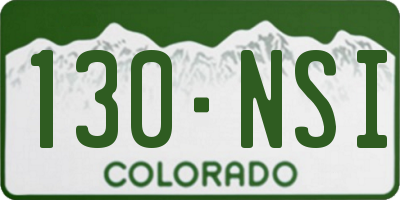 CO license plate 130NSI