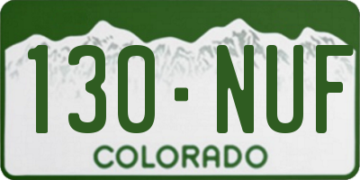 CO license plate 130NUF