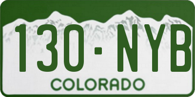CO license plate 130NYB