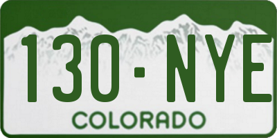 CO license plate 130NYE