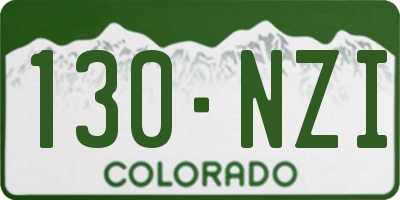CO license plate 130NZI