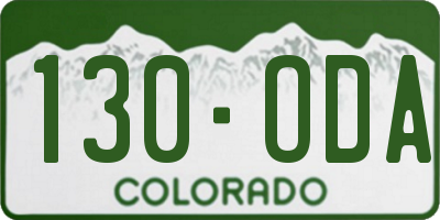 CO license plate 130ODA