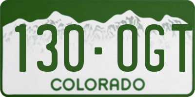 CO license plate 130OGT