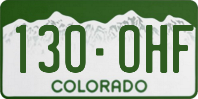 CO license plate 130OHF