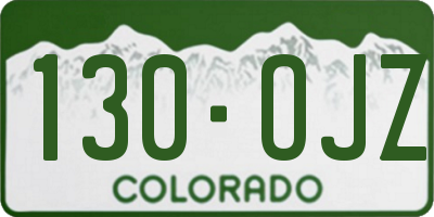 CO license plate 130OJZ