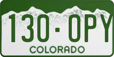 CO license plate 130OPY