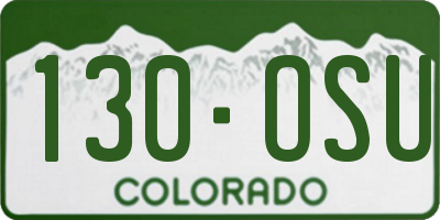 CO license plate 130OSU