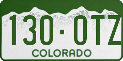 CO license plate 130OTZ