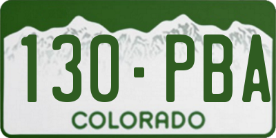 CO license plate 130PBA