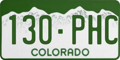 CO license plate 130PHC