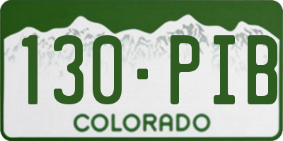 CO license plate 130PIB