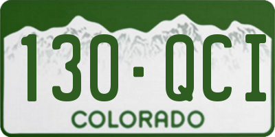 CO license plate 130QCI