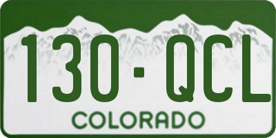 CO license plate 130QCL