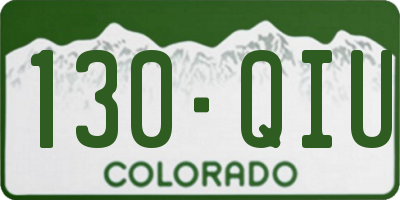 CO license plate 130QIU