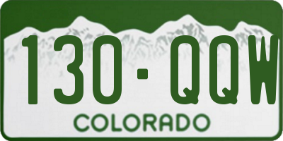 CO license plate 130QQW