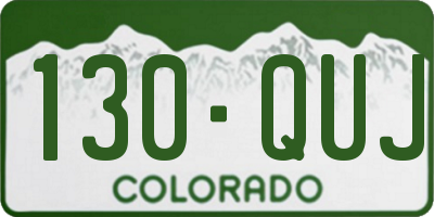 CO license plate 130QUJ