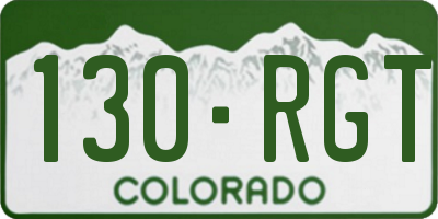 CO license plate 130RGT
