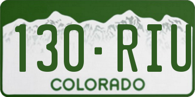 CO license plate 130RIU