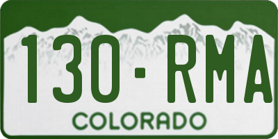 CO license plate 130RMA