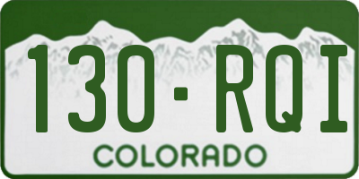 CO license plate 130RQI