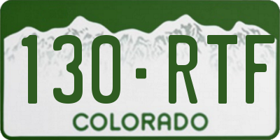 CO license plate 130RTF