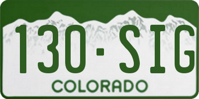CO license plate 130SIG