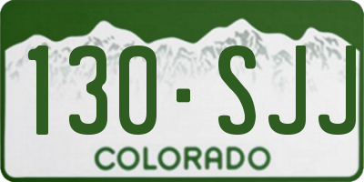 CO license plate 130SJJ