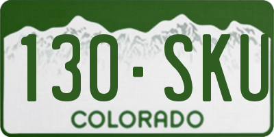 CO license plate 130SKU
