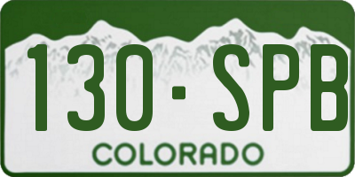 CO license plate 130SPB