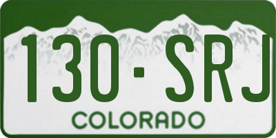 CO license plate 130SRJ