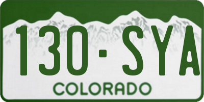 CO license plate 130SYA