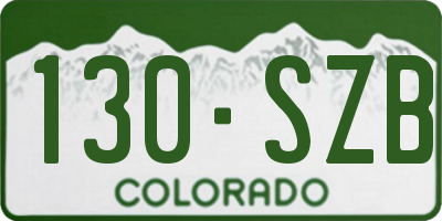 CO license plate 130SZB