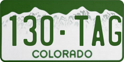 CO license plate 130TAG
