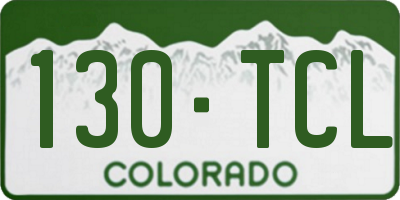 CO license plate 130TCL