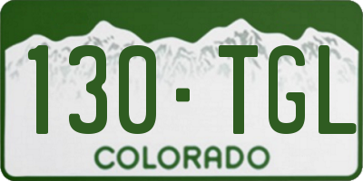 CO license plate 130TGL