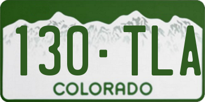 CO license plate 130TLA