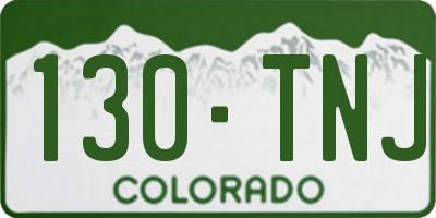 CO license plate 130TNJ