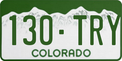CO license plate 130TRY