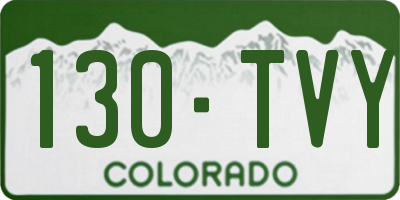CO license plate 130TVY
