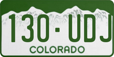 CO license plate 130UDJ