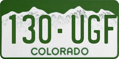 CO license plate 130UGF