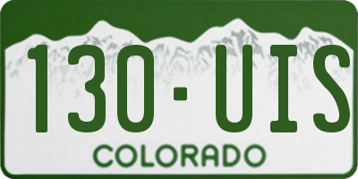 CO license plate 130UIS