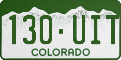 CO license plate 130UIT