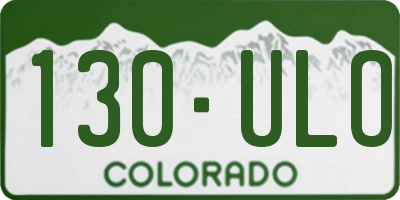 CO license plate 130ULO