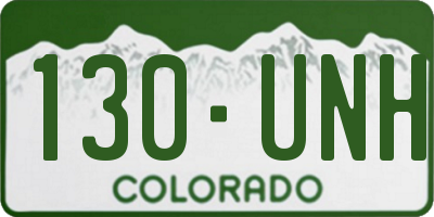 CO license plate 130UNH