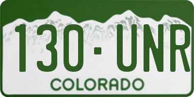 CO license plate 130UNR